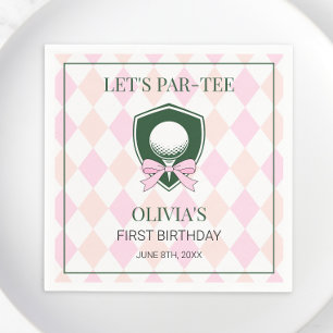 Serviette En Papier Golf moderne Rose Girls Sports 1er anniversaire Pa