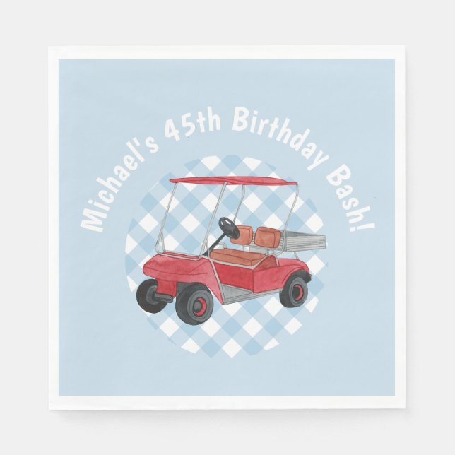 Serviette En Papier Golf Panier Blue White Preppy Country Club (Devant)
