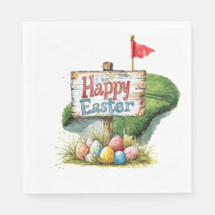 Serviette En Papier Golf Pâques pour golfeur aquarelle Printemps