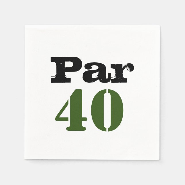 Serviette En Papier Golf par 40 quarante ans golfeur avec nombre (Devant)