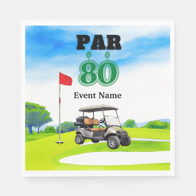 Serviette En Papier Golf Party 80e anniversaire (Devant)