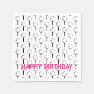 Serviette En Papier Golf Sports Joyeux Anniversaire Classic Balls Tee 