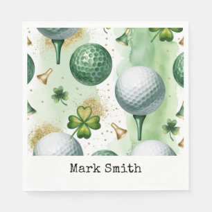 Serviette En Papier Golf St. Patrick's Day avec Golf ball pour Golfer