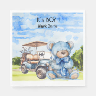 Serviette En Papier Golf Teddy Bear It's Boy for Baby shower
