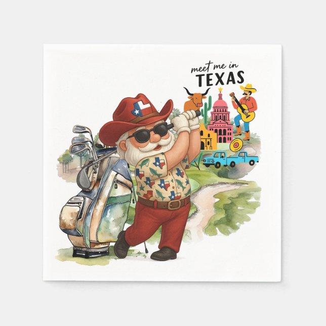 Serviette En Papier Golf Texas Golfing (Devant)