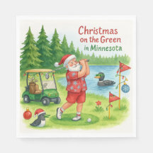 Golfer Santa Claus Golf au Minnesota sur Green