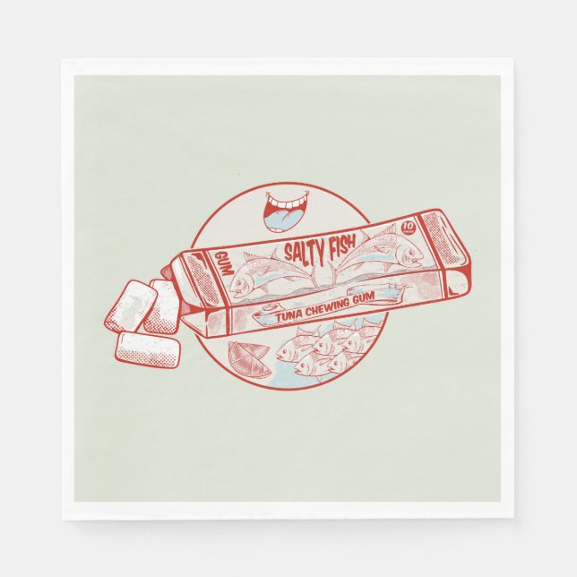 Serviette En Papier Gomme à mâcher drôle thon goût de poisson (Devant)