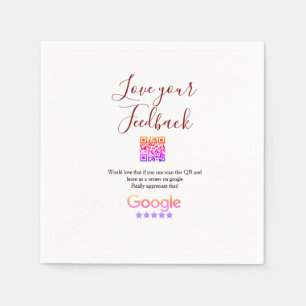 Serviette En Papier Google avis logo entreprise Scan QR avis