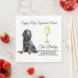 Serviette En Papier Gordon Setter Mariage Signature Boire serviettes