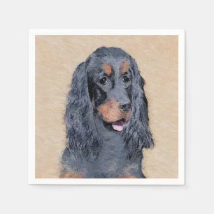 Serviette En Papier Gordon Setter Peinture - Joli art original chien