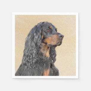 Serviette En Papier Gordon Setter Peinture - Joli art original chien
