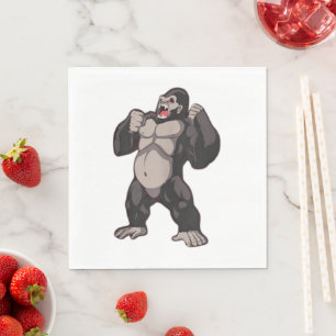 Serviette En Papier Gorille qui rugit Singe Grand Singe