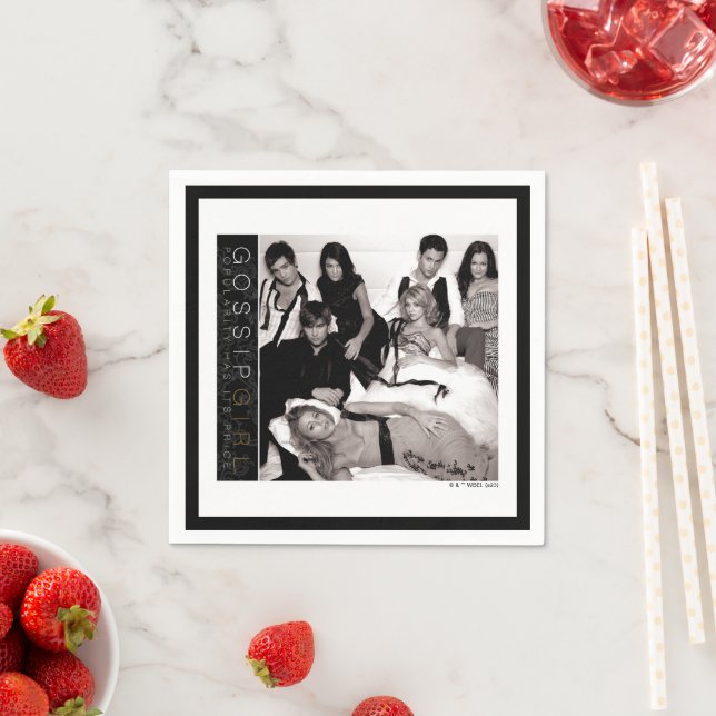 Serviette En Papier Gossip Girl Black and White Group Graphisme (En situation)