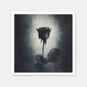 Serviette En Papier Goth Black Rose Dripping Blood