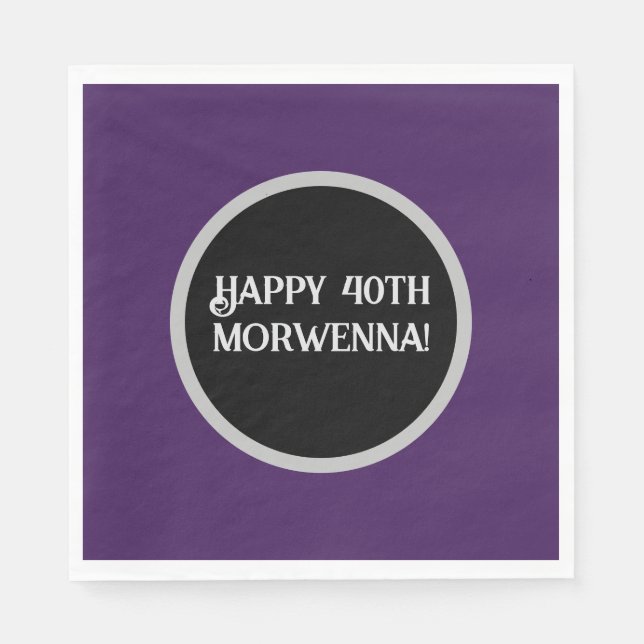 Serviette En Papier Goth foncé violet clair (Devant)