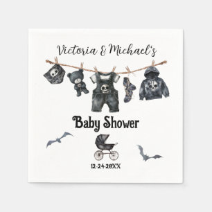 Serviette En Papier Goth Halloween Clothesline Baby shower