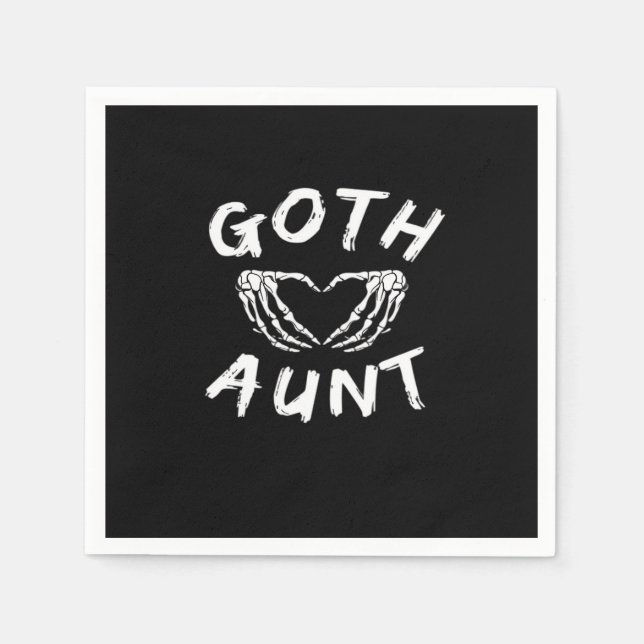 Serviette En Papier Goth Tante Funny Emo Tante Punk mignonne Squelette (Devant)