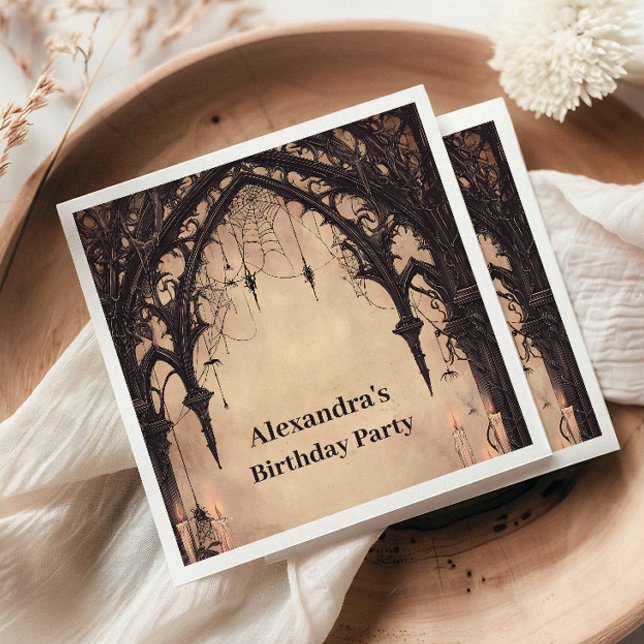 Serviette En Papier Gothic Arch Midnight Birthday (Créateur téléchargé)