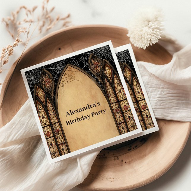 Serviette En Papier Gothic Cathedral Midnight Birthday (Créateur téléchargé)
