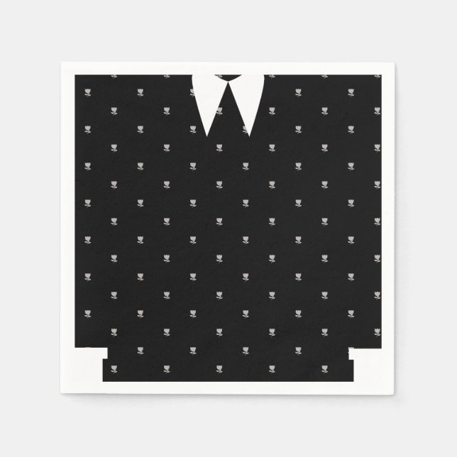 Serviette En Papier Gothique Petite fille en robe noire Anniversaire (Devant)