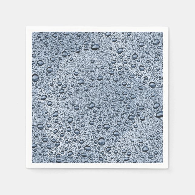 Serviette En Papier gouttelettes d'eau gris de métal (Devant)