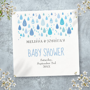 Serviette En Papier Gouttes de pluie bleues mignonnes pour la baby sho