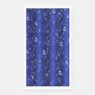 Serviette En Papier gouttes de pluie sur le métal bleu