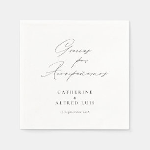 Serviette En Papier Gracias por Acompañarnos Nuestra Boda Mariage