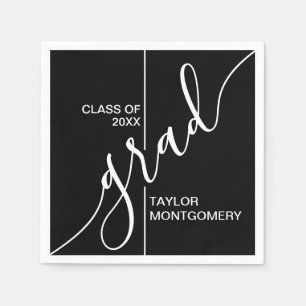 Serviette En Papier Grad Script Grad Graduation Party