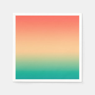 Serviette En Papier Gradient ombre corail blush beige vert doux bleu