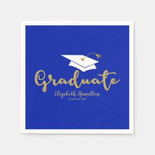 Serviette En Papier Graduate Gold Calligraphie Grad Casquette Graduati