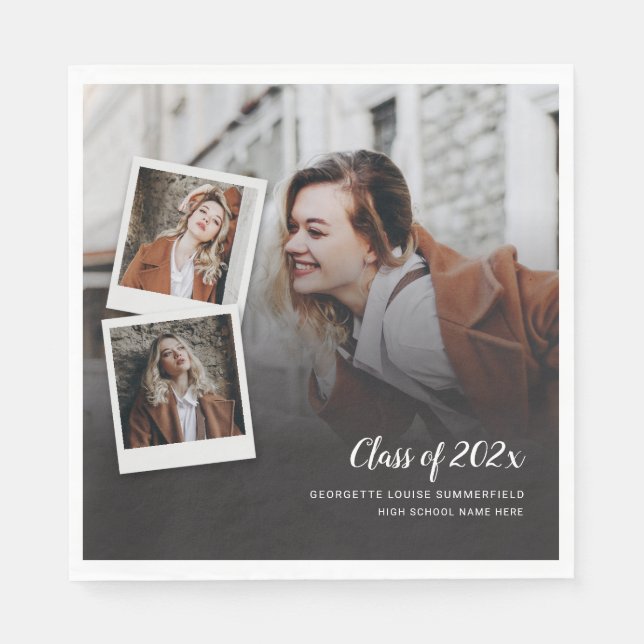 Serviette En Papier Graduation 2025 Grad Photos Open House Party Paper (Devant)