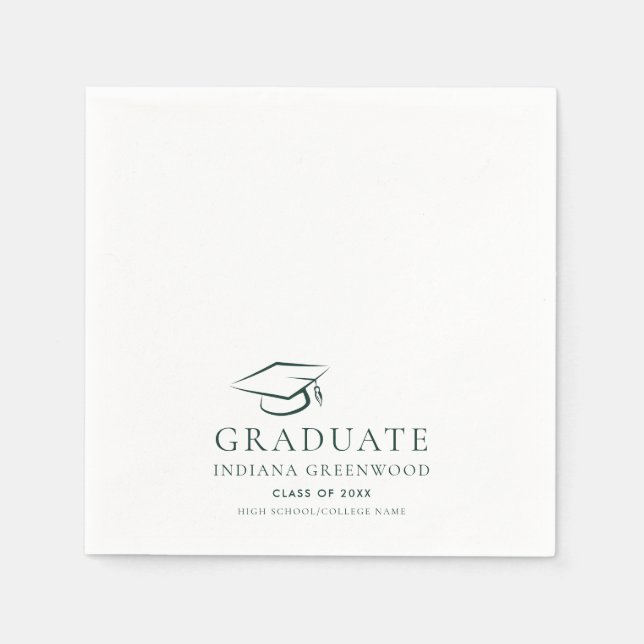Serviette En Papier Graduation 2025 Minimaliste papier de partie (Devant)