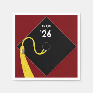 Serviette En Papier Graduation 2025 Party Maroon