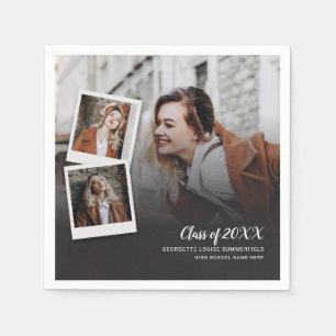 Serviette En Papier Graduation 2025 Photo Collage Script Grad Papier