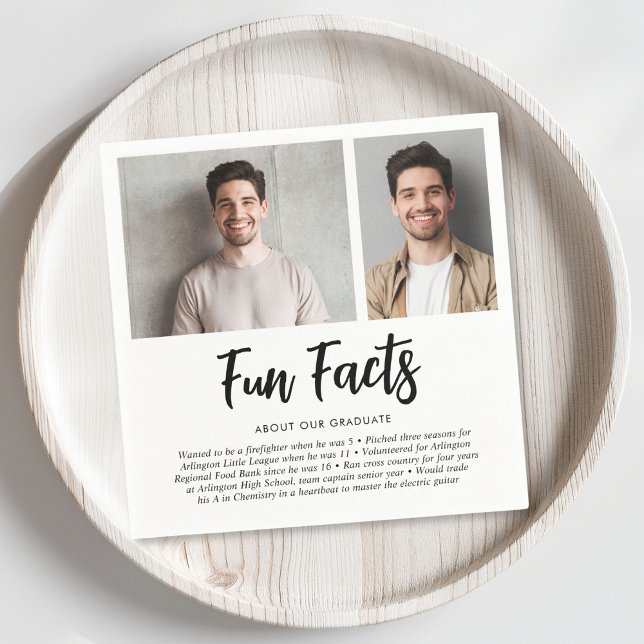 Serviette En Papier Graduation 2 Photo Fun Facts (Créateur téléchargé)