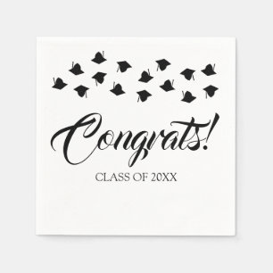 Serviette En Papier Graduation cap toss fêtes de classe personnalisée