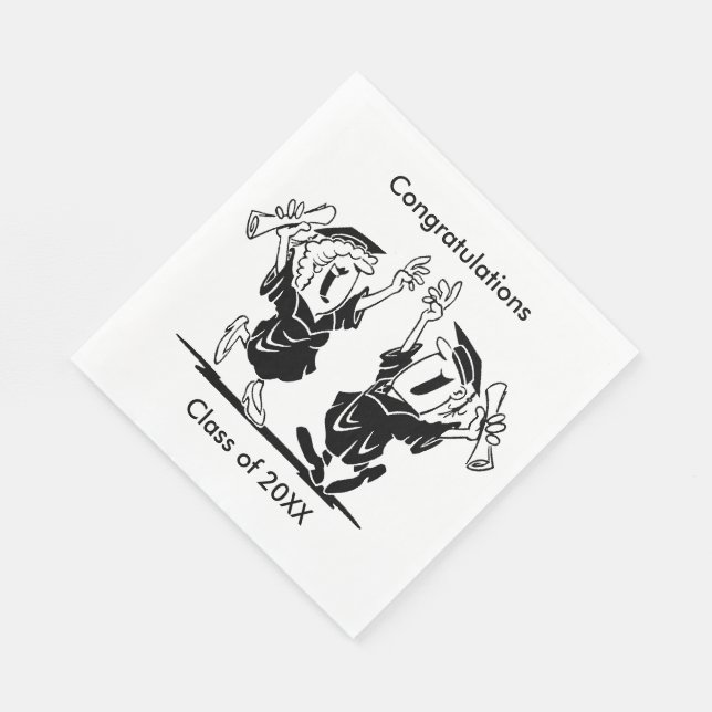 Serviette En Papier Graduation Couple Classe de 20XX Papier serviettes (Coin)