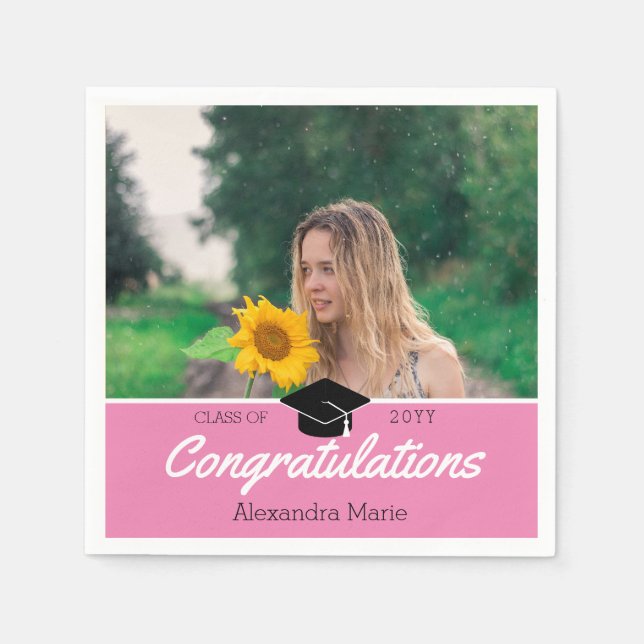Serviette En Papier Graduation de l'école de photographie personnalisé (Devant)