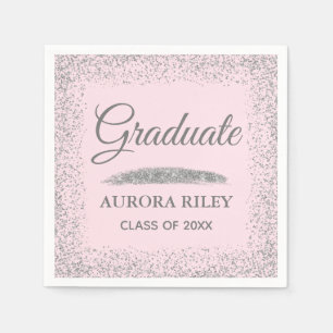 Serviette En Papier Graduation élégante en rose pâle de la Parties sci