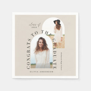 Serviette En Papier Graduation géométrique moderne multi photo arch