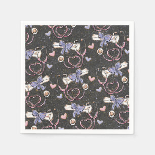 Serviette En Papier Graduation Médicale stéthoscope