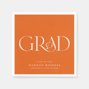 Serviette En Papier Graduation Moderne Élégant Type Orange Napkins