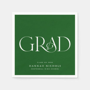 Serviette En Papier Graduation Moderne Élégant Type Serviettes vertes