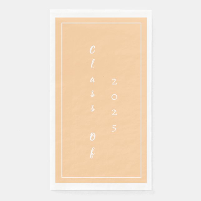 Serviette En Papier Graduation Party Classe étudiante De 2025 Peach Li (Devant)