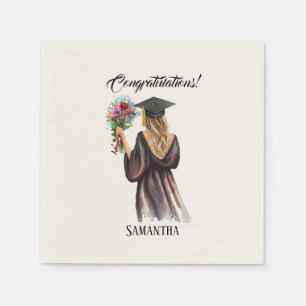 Serviette En Papier Graduation personnalisée en aquarelle (11)