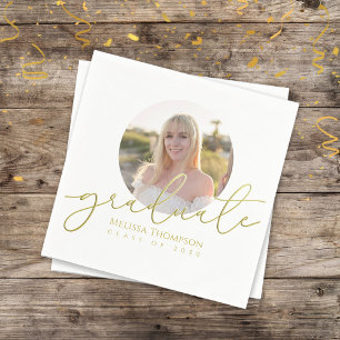 Serviette En Papier Gradué Gold Calligraphie minimaliste Photo