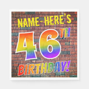 Serviette En Papier Graffiti arc-en-ciel Regardez 46ÈME ANNIVERSAIRE !