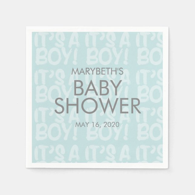 Serviette En Papier Graffiti Baby shower bleu papier Napkin (Devant)