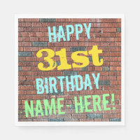 Graffiti muraux en briques inspiré 31ème anniversa